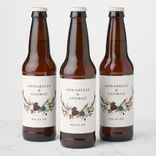 Étiquette Pour Bouteilles De Bière Feuillage rustique, détails mariages floraux et ce