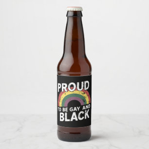 Étiquette Pour Bouteilles De Bière Fier d'être gay et Mois de la fierté noire 2025
