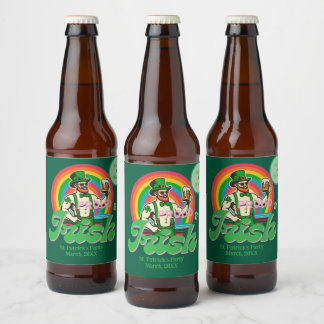 Étiquette Pour Bouteilles De Bière Fière et irlandaise St Patrick Custom LGBTQ+