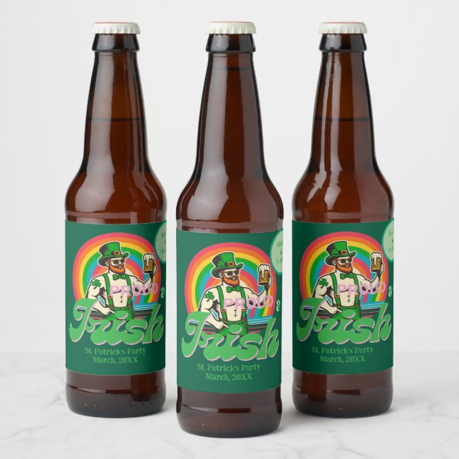 Étiquette Pour Bouteilles De Bière Fière et irlandaise St Patrick Custom LGBTQ+ (Bouteilles)