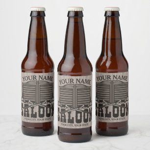 Étiquette Pour Bouteilles De Bière Fils de fusil Occidental Personnalisés Vieux Salon