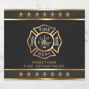 Étiquette Pour Bouteilles De Bière Firefighter Gold Custom