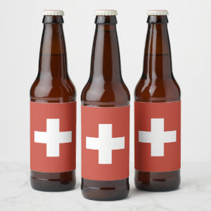 Étiquette Pour Bouteilles De Bière Flag of Switzerland - Suisse - Suisse - Svizzera
