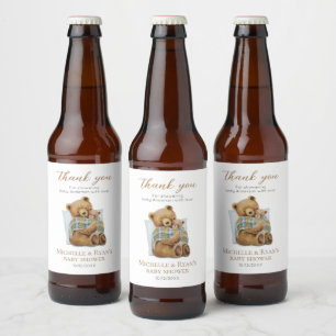 Étiquette Pour Bouteilles De Bière Froid Dehors Ours Maman Teddy Baby shower Ours
