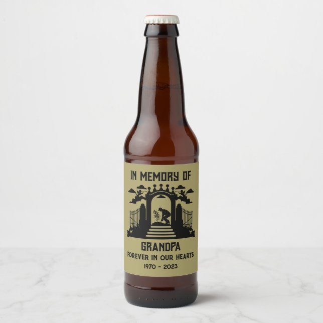 Étiquette Pour Bouteilles De Bière Funérailles des jardiniers en mémoire (Devant)