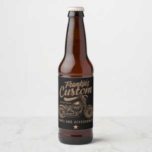 Étiquette Pour Bouteilles De Bière Garage de moto personnalisé Bobber pour motard