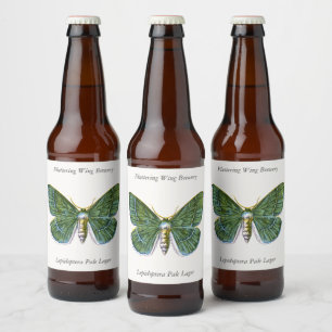 Étiquette Pour Bouteilles De Bière Geometra papilionaria - La Grande Moth Émeraude