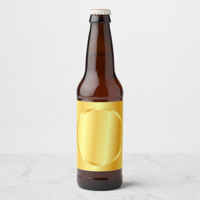 Étiquette Pour Bouteilles De Bière Glamour Or Look Blank Modèle élégant (Devant)