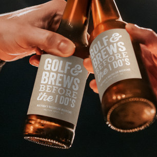 Étiquette Pour Bouteilles De Bière Golf et bières avant l'enterrement de vie de garço