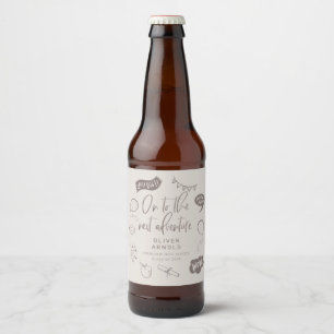 Étiquette Pour Bouteilles De Bière Grand Quirky Doodle Suivant Aventure Sandy Beige