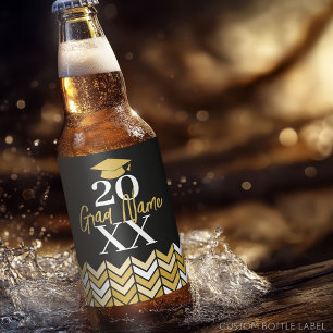 Étiquette Pour Bouteilles De Bière Grande Année - Nom et Casquette - Remise des diplô