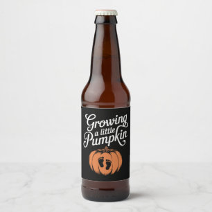 Étiquette Pour Bouteilles De Bière Grandir Un Peu Citrouille Grossesse D'Automne