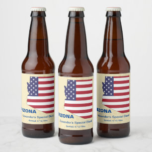 Étiquette Pour Bouteilles De Bière Great USA 🍺 Arizona State Monogram