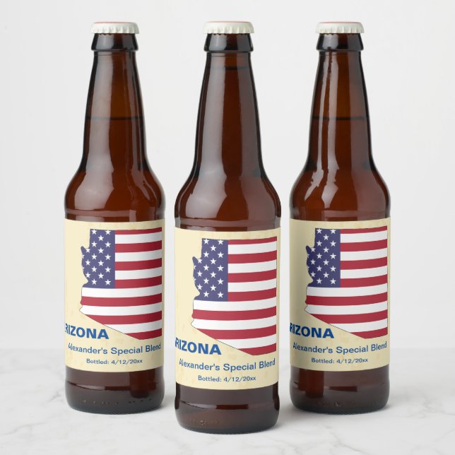 Étiquette Pour Bouteilles De Bière Great USA 🍺 Arizona State Monogram (Bouteilles)