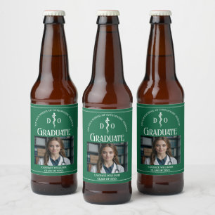 Étiquette Pour Bouteilles De Bière Green Osteopathic Médicale School Graduation Party