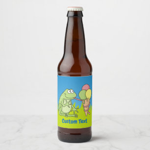 Étiquette Pour Bouteilles De Bière Grenouille à crème glacée