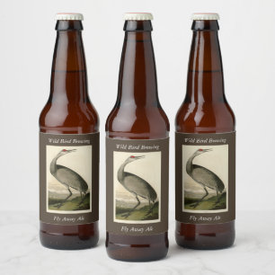 Étiquette Pour Bouteilles De Bière Grue de Sandhill d'Audubon's Birds of America