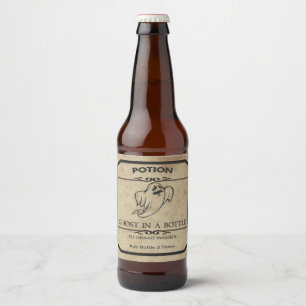 Étiquette Pour Bouteilles De Bière Halloween Ghost Dans Une Bouteille Apothecary Bièr