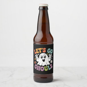 Étiquette Pour Bouteilles De Bière Halloween Go Ghouls Ghost Retro Costume