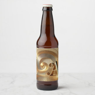 Étiquette Pour Bouteilles De Bière Harmonie dorée