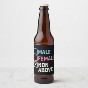 Étiquette Pour Bouteilles De Bière Homme Femme Non Au-dessus ! Drôle Transgenre Gays 