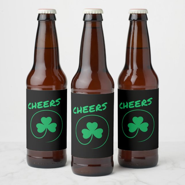 Étiquette Pour Bouteilles De Bière Honneur, Vêtement, Shamrock, Vert irlandais, St pa (Bouteilles)