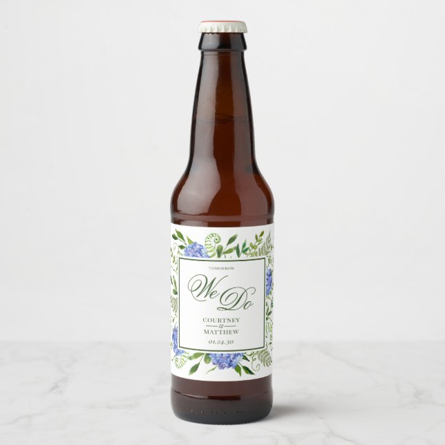 Étiquette Pour Bouteilles De Bière Hydrangea Bleu Demain Nous Faisons (Devant)