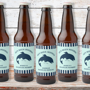Étiquette Pour Bouteilles De Bière Il a été accroché Pêche Bachelor Party Favoriser