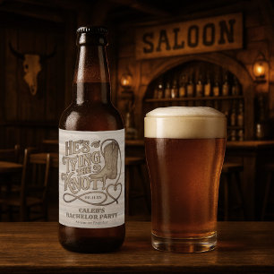 Étiquette Pour Bouteilles De Bière Il Attache le Nœud Enterrement de Vie de Garçon Co