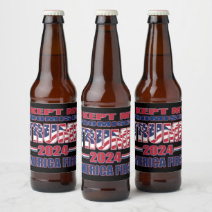 Étiquette Pour Bouteilles De Bière J'ai tenu mes promesses - Trump 2024