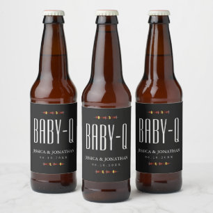 Étiquette Pour Bouteilles De Bière Jardin Bébé Q Baby shower BBQ Couples