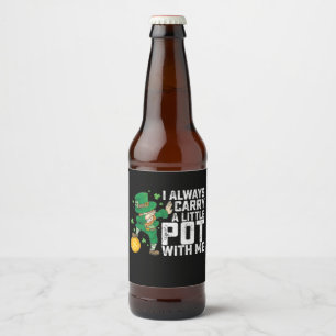 Étiquette Pour Bouteilles De Bière Je Porte Toujours Un Petit Pot Avec Moi, St Patric