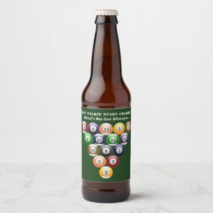 Étiquette Pour Bouteilles De Bière Jeu de piscine des boules de billard de support de