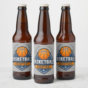 Étiquette Pour Bouteilles De Bière Joueur de basket AJOUTER LE NOM Varsity School Tea