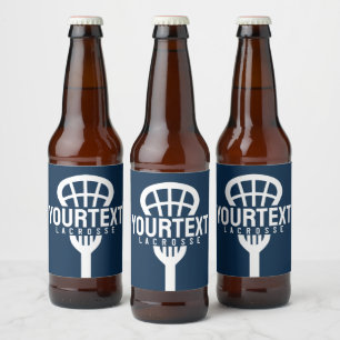 Étiquette Pour Bouteilles De Bière Joueur de crosse TEXTE PERSONNALISÉ Team Mesh Spor