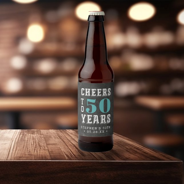 Étiquette Pour Bouteilles De Bière Jour de jalon personnalisé (Créateur téléchargé)