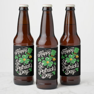 Étiquette Pour Bouteilles De Bière Joyeuse St Patrick's Day Irish Heritage St Patty's