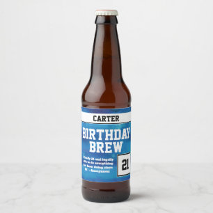 Étiquette Pour Bouteilles De Bière Joyeux 21e anniversaire brasse