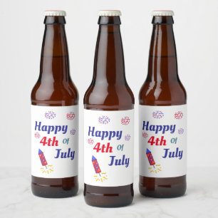 Étiquette Pour Bouteilles De Bière Joyeux 4 juillet serviettes