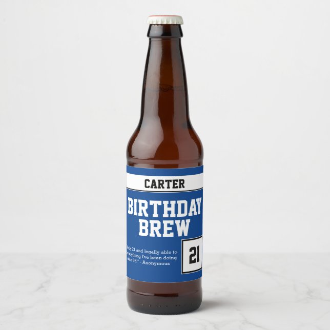 Étiquette Pour Bouteilles De Bière Joyeux Anniversaire (Devant)