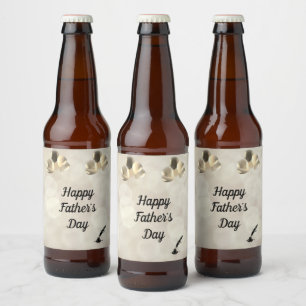 Étiquette Pour Bouteilles De Bière Joyeux dessin de la fête des pères