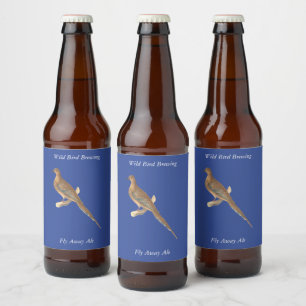 Étiquette Pour Bouteilles De Bière La colombe en deuil (tourterelle de Caroline) NY B