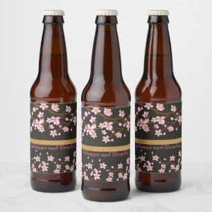 Étiquette Pour Bouteilles De Bière L'amour fleurit la fleur des cerisiers