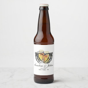 Étiquette Pour Bouteilles De Bière L'amour se prépare Squelette Mains Bière Mariage S