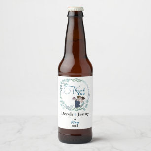 Étiquette Pour Bouteilles De Bière Le mariage des amateurs de bleu