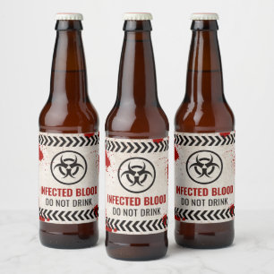 Étiquette Pour Bouteilles De Bière Le sang infecté ne boit pas de étiquette pour les 