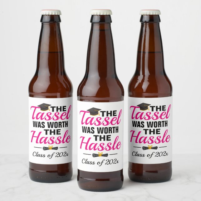 Étiquette Pour Bouteilles De Bière Le Tassel Vaut La Diplôme Hassle (Bouteilles)