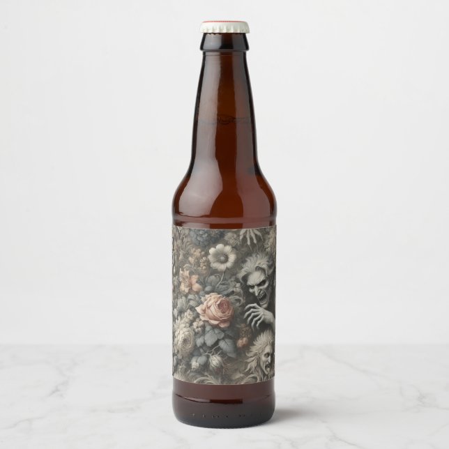 Étiquette Pour Bouteilles De Bière Les Greys – Conception Victorienne Gothique (Devant)
