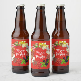 Étiquette Pour Bouteilles De Bière Les Toppings De Pizza Font Votre Propre Décor Anni
