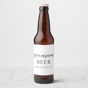 Étiquette Pour Bouteilles De Bière Leyton Minimal Groomsman Proposition Bière Étiquet